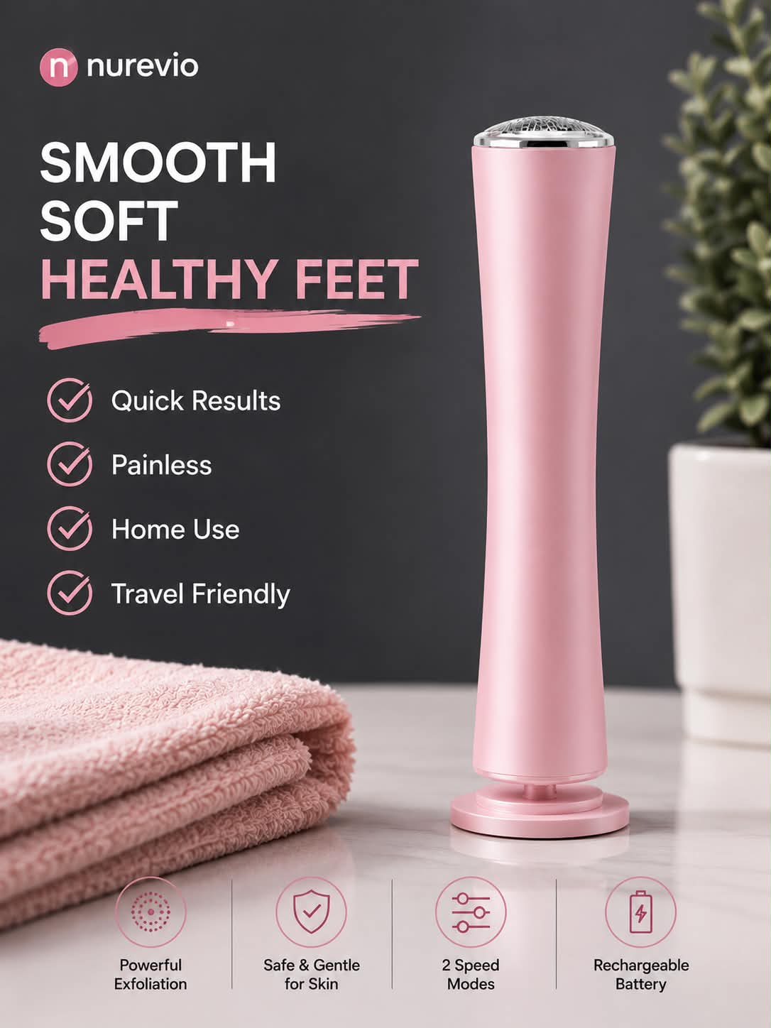Electric Foot Callus Remover with 60 Included Sanding Discs