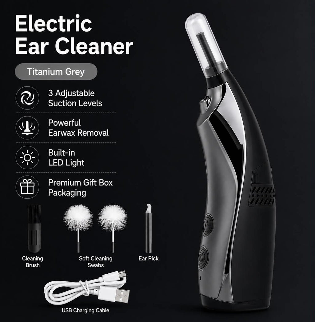 Complimentary electric ear cleaner in titanium grey