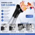 Electric ear rinse system feature comparison infographic