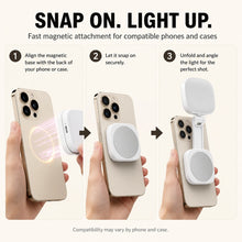 Magnetic phone fill light attachment steps