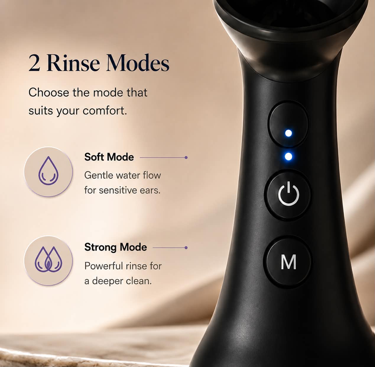 Electric Ear Rinse System rinse modes