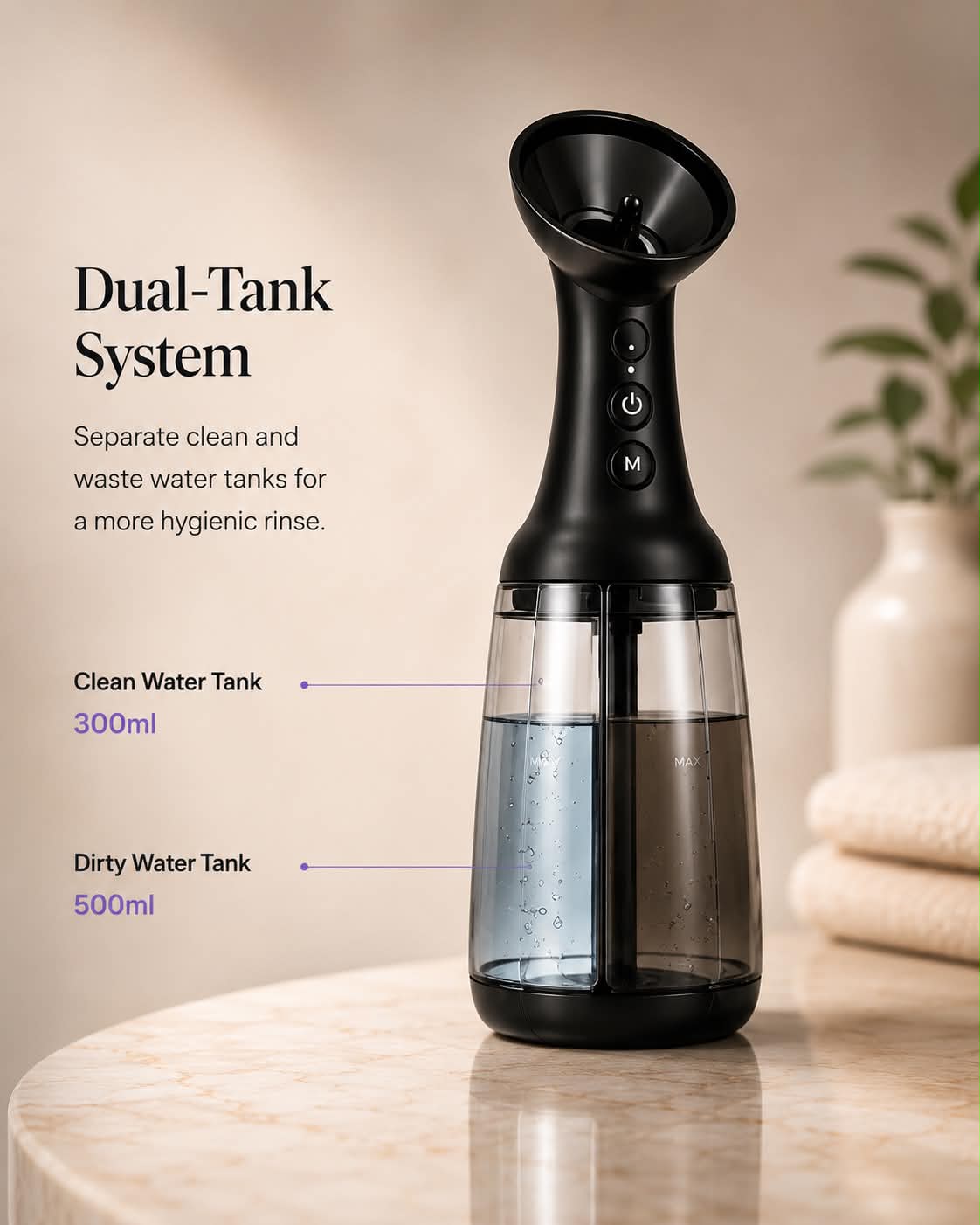Electric Ear Rinse System dual-tank design