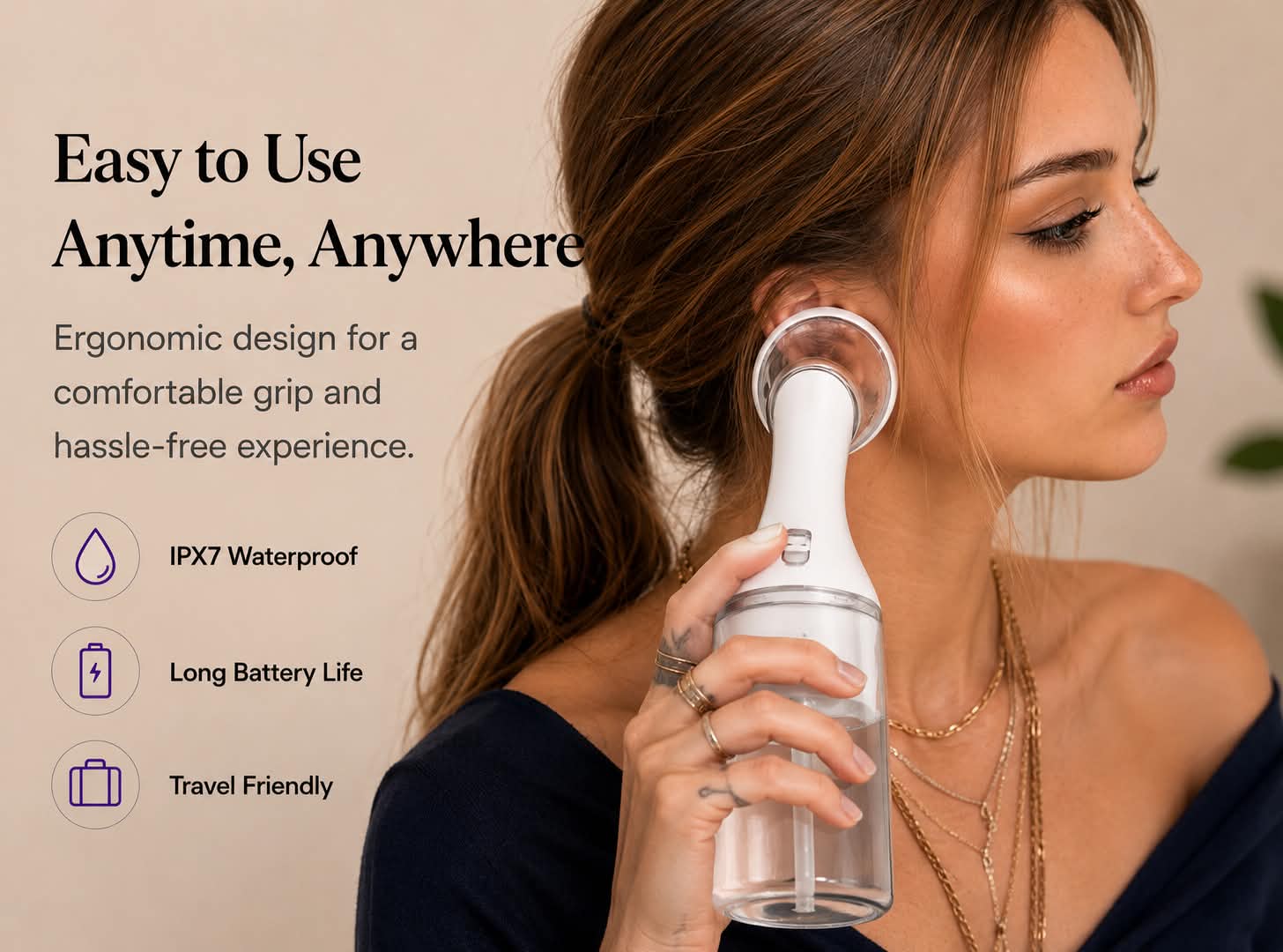 Electric Ear Rinse System in use